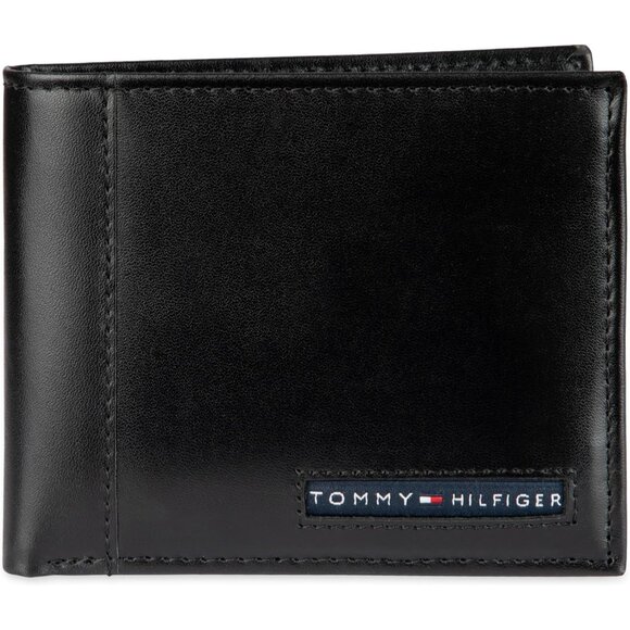 Mens Black Passcase Wallet with Removable ID Window With Two Slip Pockets - Picture 1 of 7